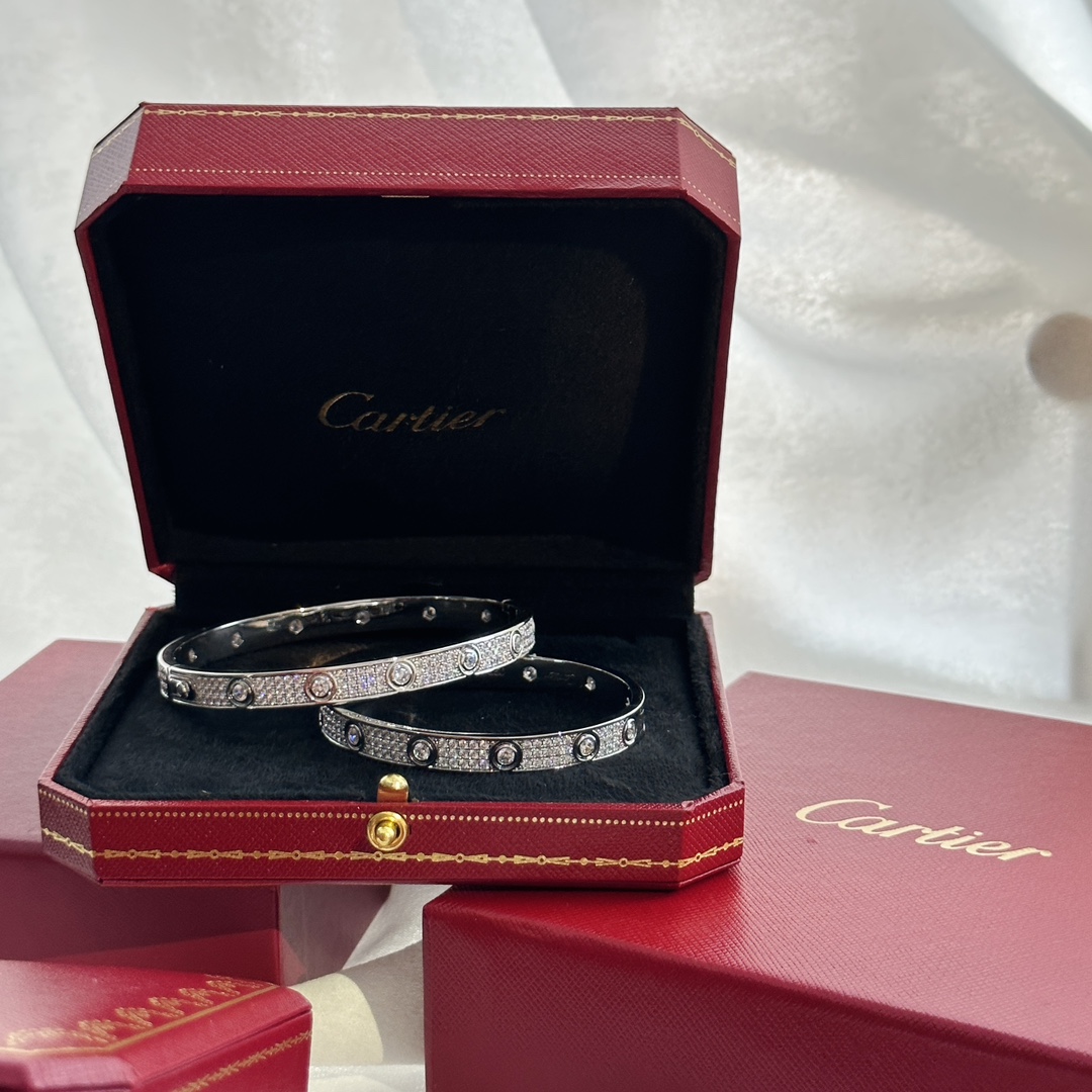 Cartier Joalheria Pulseira Melhor falso
 Ouro Platina Conjunto com Diamantes Unissexo Mulheres