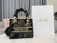 Dior Bags Handbags Black Embroidery Lady