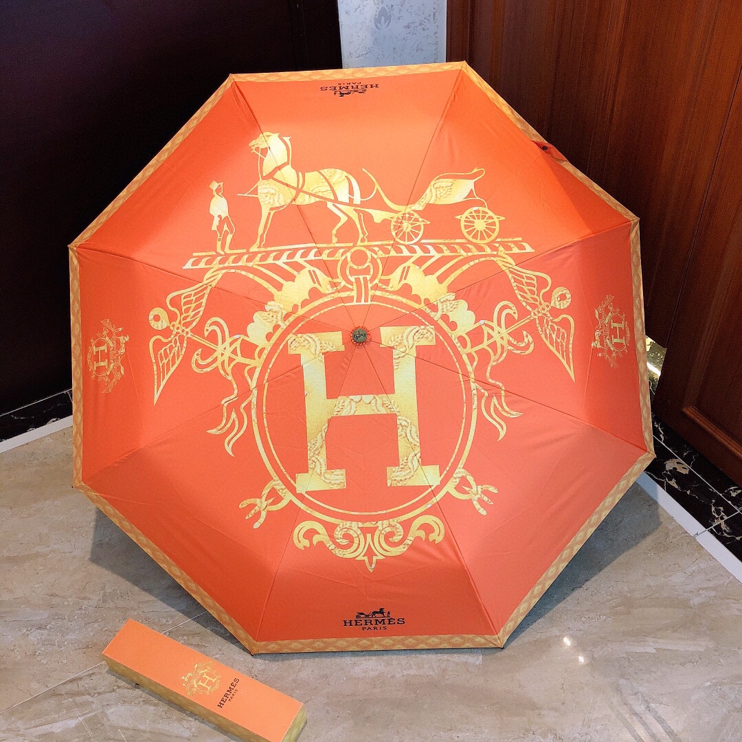 爱马仕Hermès年度最新火爆极品H家自动伞重磅呈现以其精湛的工艺技术和源源不断的想像力新涂层技术伞布带