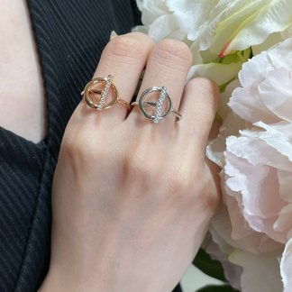 Hermes Jewelry Ring- Set With Diamonds