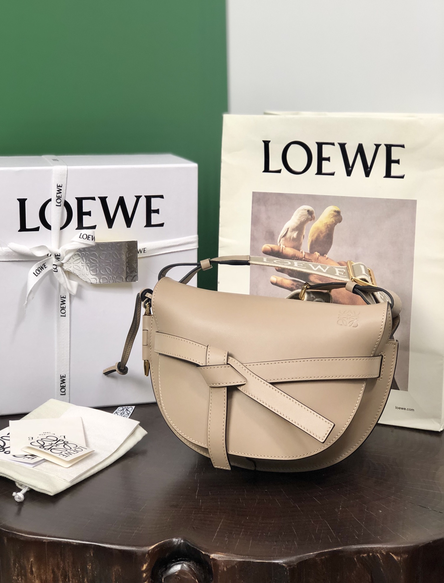 LOEWE Mini Gate Dual сядло-сумка — топ-якасць