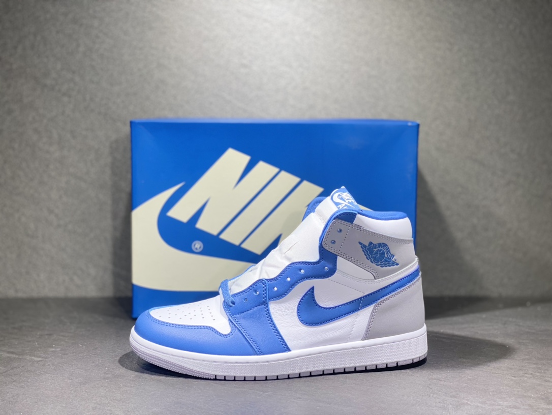 420 Nike Air Jordan 1 high aj1高帮 白灰蓝 男子篮球鞋  DZ5485-410