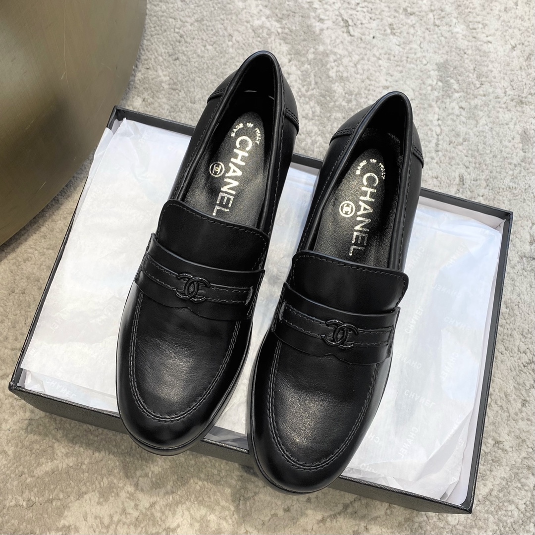 CHANEL Mules Loafers | Vintage Luxe Loafers | Double C Metal Buckle + Oiled Wax Calfskin
