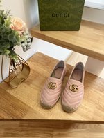 Gucci Shoes Espadrilles Women Sheepskin Straw Woven Spring Collection