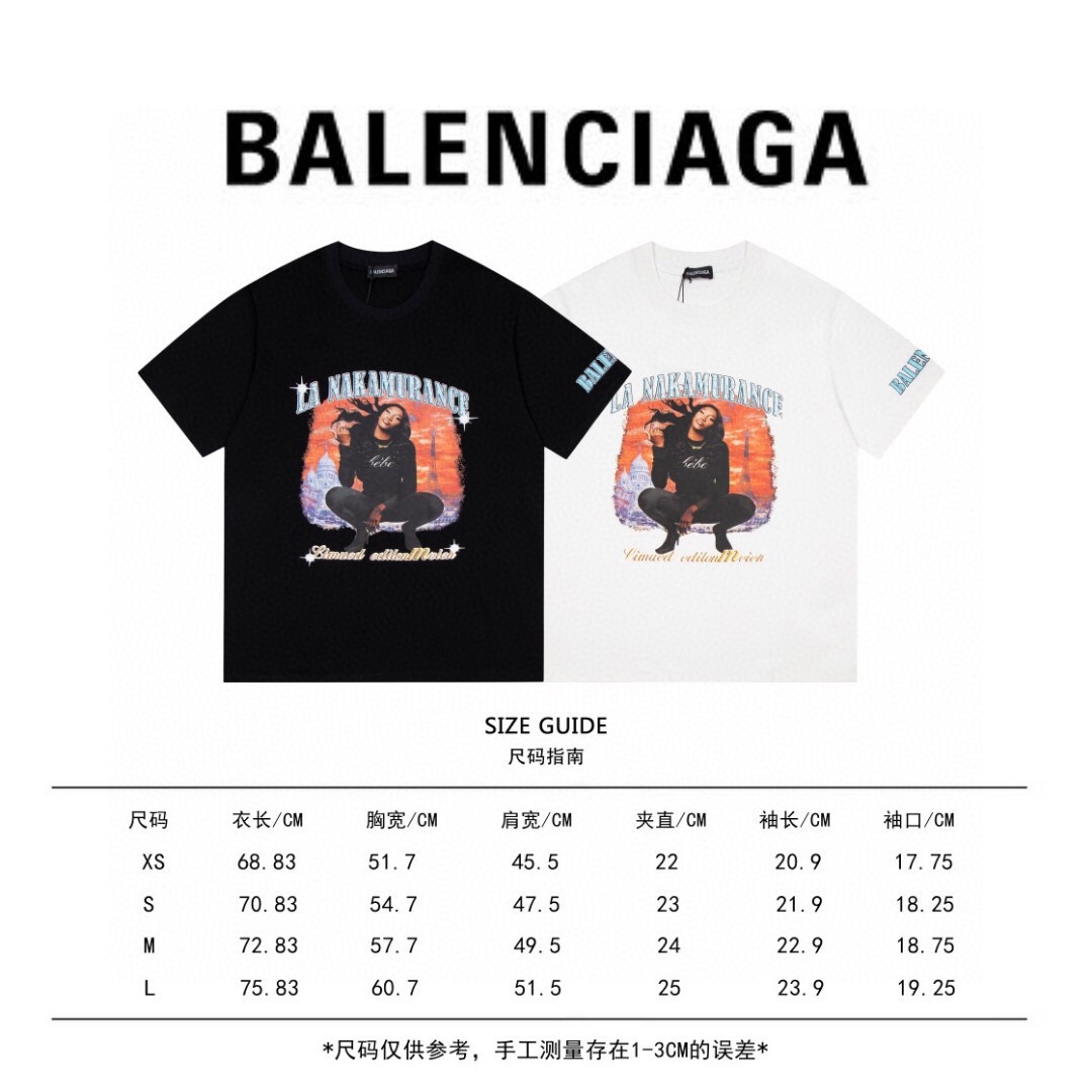 巴黎世家BALENCIAGA 22春夏最新 人像短袖