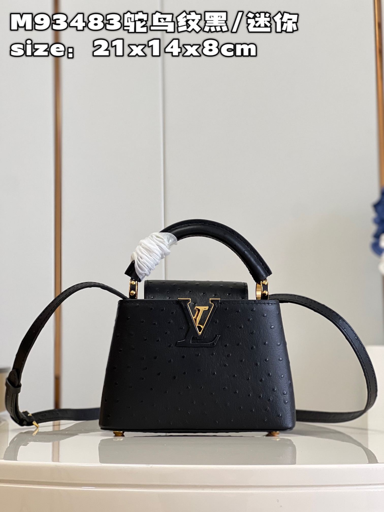 Where quality designer replica
 Louis Vuitton LV Capucines Bags Handbags Black Calfskin Cowhide Mini M93483