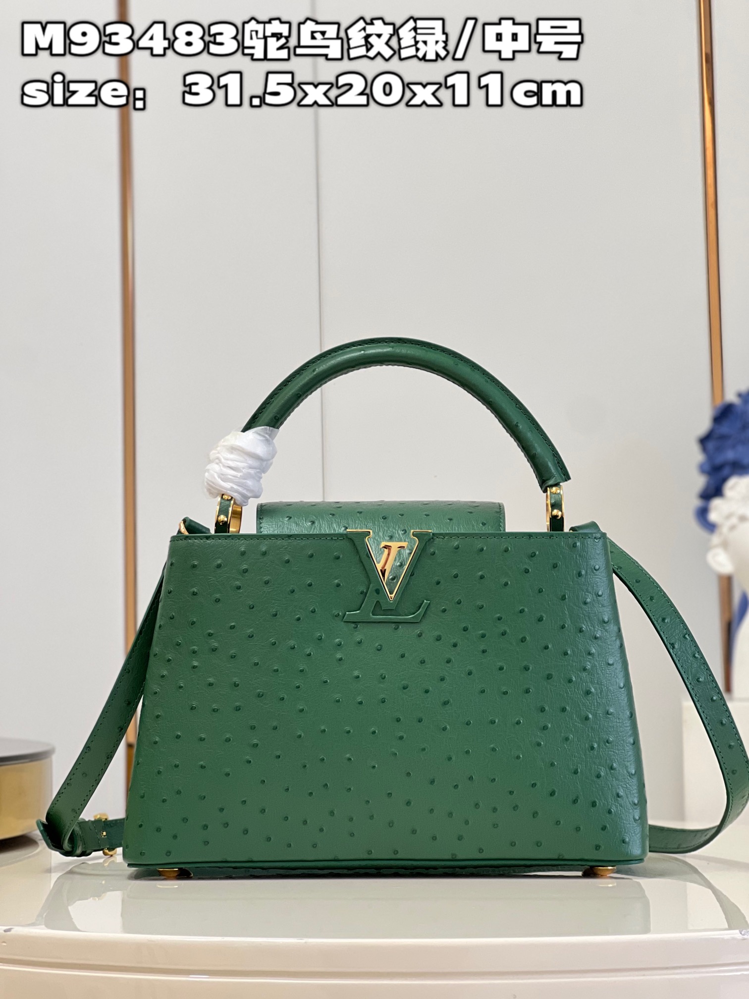 Louis Vuitton LV Capucines Bags Handbags Green Calfskin Cowhide M93483