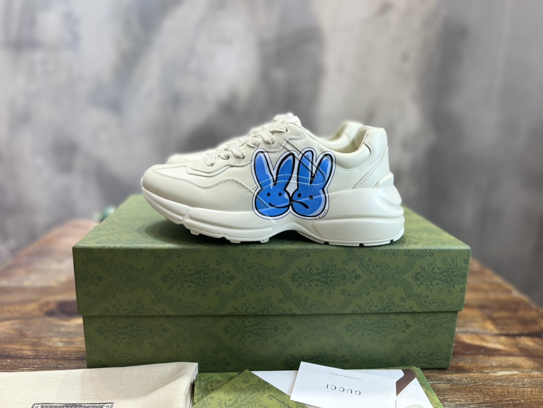 Gucci 2022新配色 莞产 代购渠道版本 Gucci Rhyton Vintage Trainer Sneaker