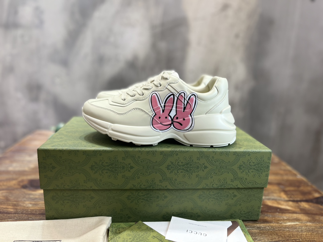 Gucci 2022新配色 莞产 代购渠道版本 Gucci Rhyton Vintage Trainer Sneaker