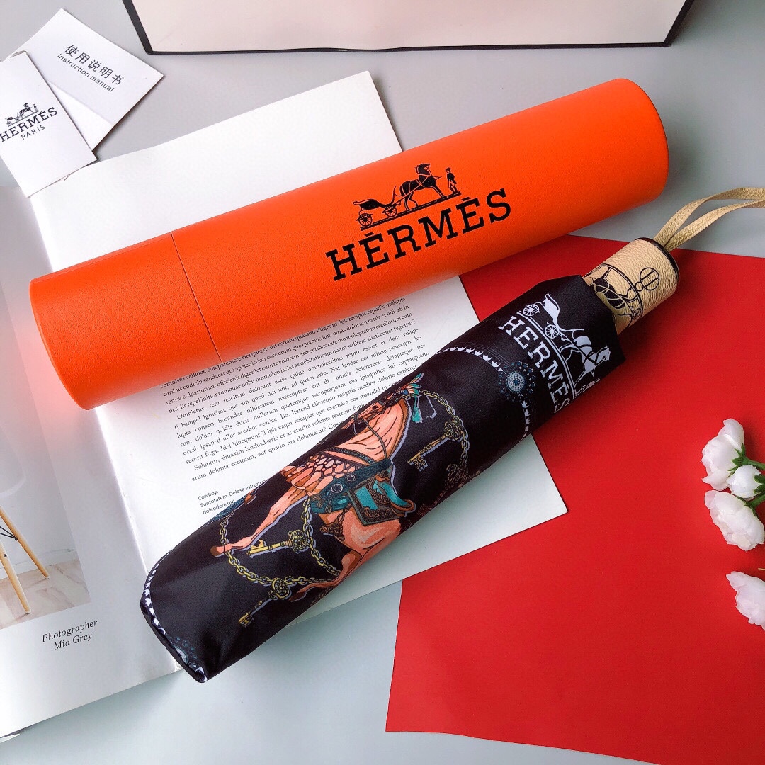 爱马仕Hermès高端奢华的圆筒包装年度最新火爆单品极品H家自动伞重磅呈现以其精湛的工艺技术和源源不断的