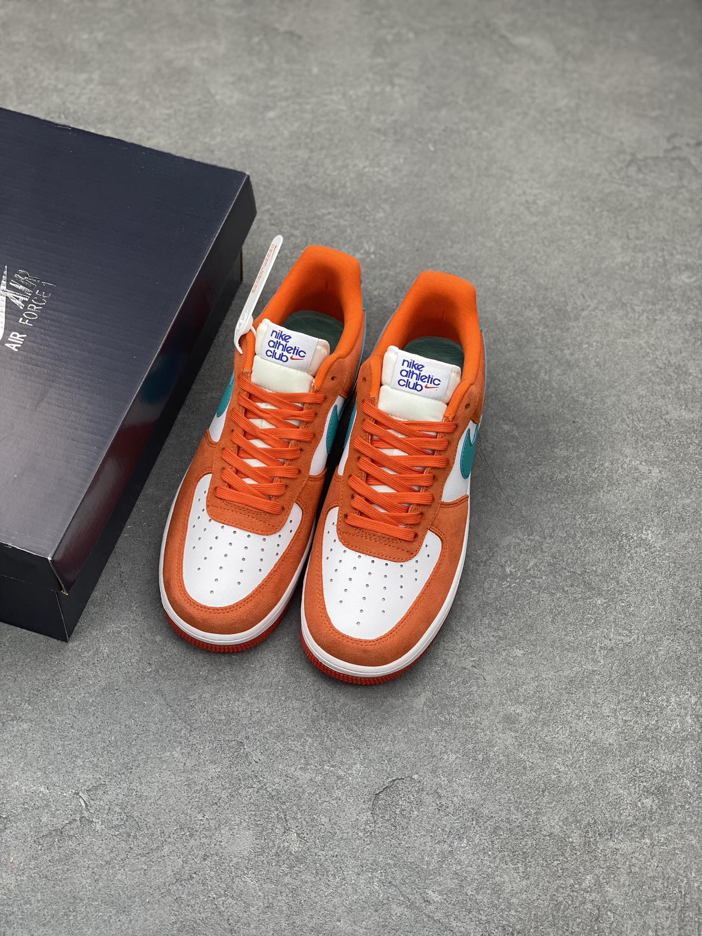 Nike Air Force 1 '07 Low Orange/Teal Athletic Club Casual Shoes DH7568-800 9 i1675973584 2962 7