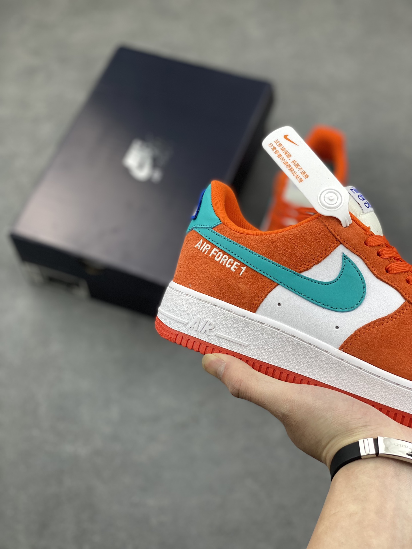 Nike Air Force 1 '07 Low Orange/Teal Athletic Club Casual Shoes DH7568-800 6 i1675973584 5700 4