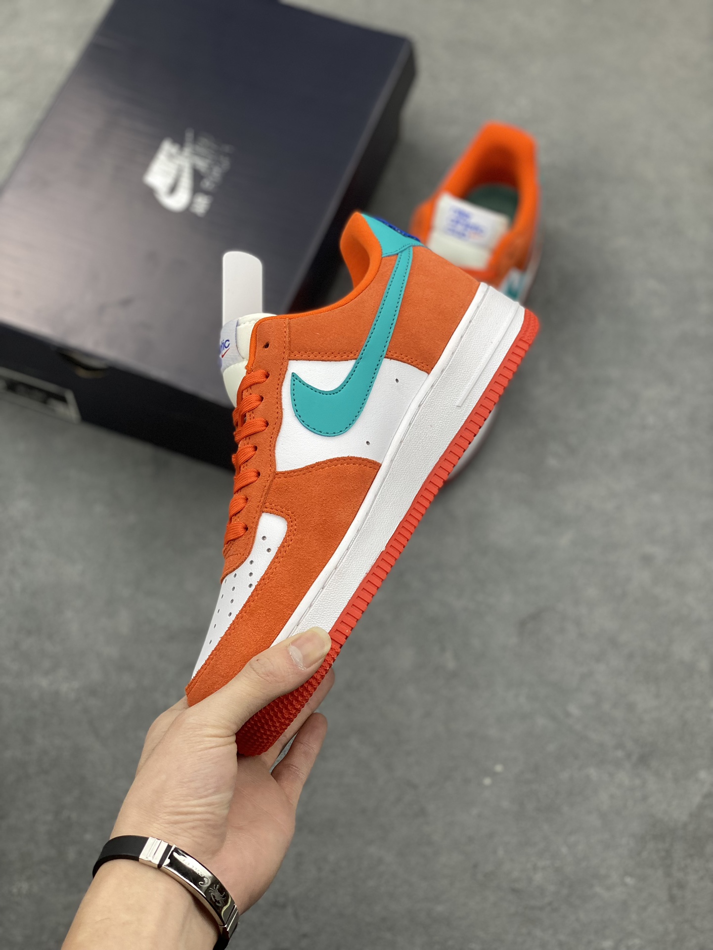 Nike Air Force 1 '07 Low Orange/Teal Athletic Club Casual Shoes DH7568-800 4 i1675973584 6762 2