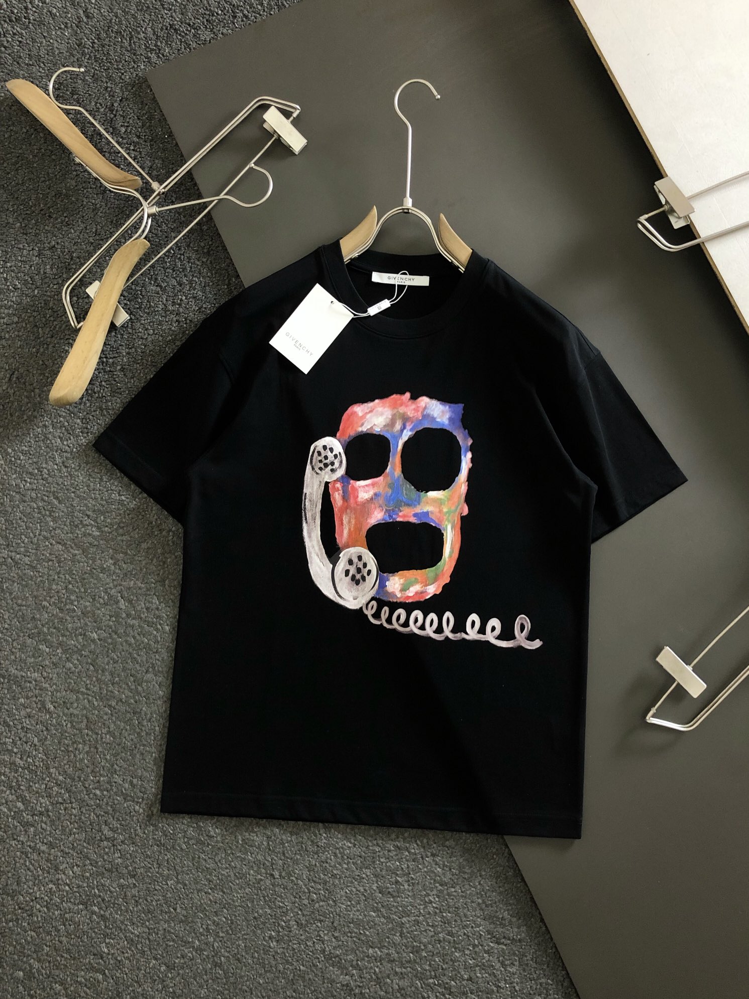 Las últimas mangas cortas estampadas de Givenchy, mangas cortas originales de mostrador de alta calidad, telas importad…