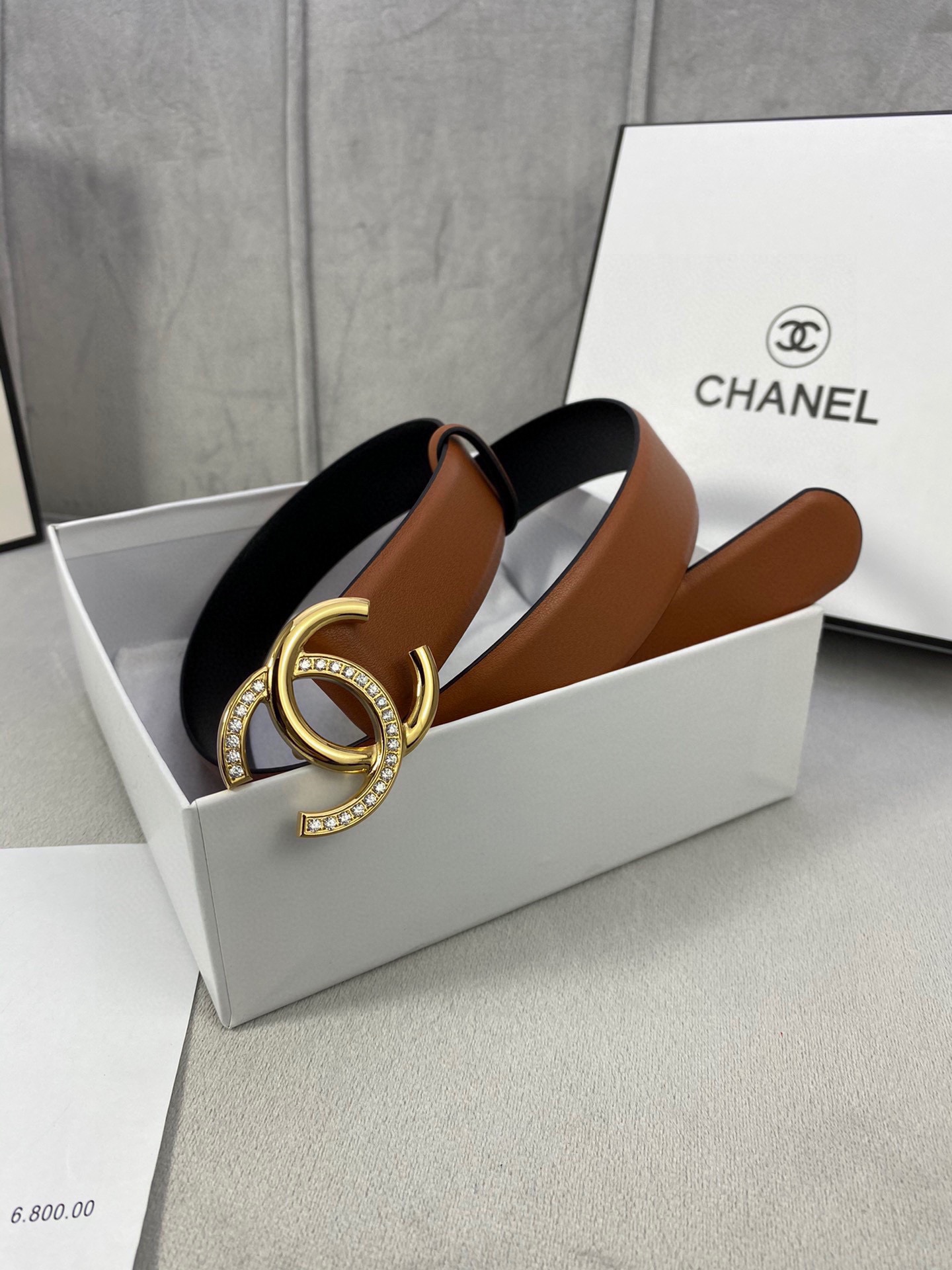 Chanel クラシック平纹/両面牛皮ベルト - 幅3.0cm