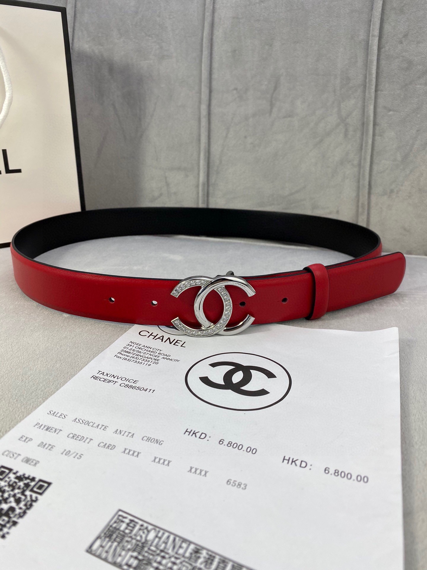 Chanel クラシック平纹/両面牛皮金銀色鋼扣