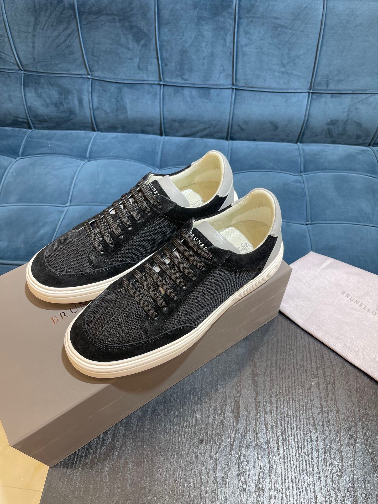 Brunello Cucinelli Primavera/Verano Nuevo Bloqueo de Color Tablero Deportivo Zapatos de Hombre ¡Este