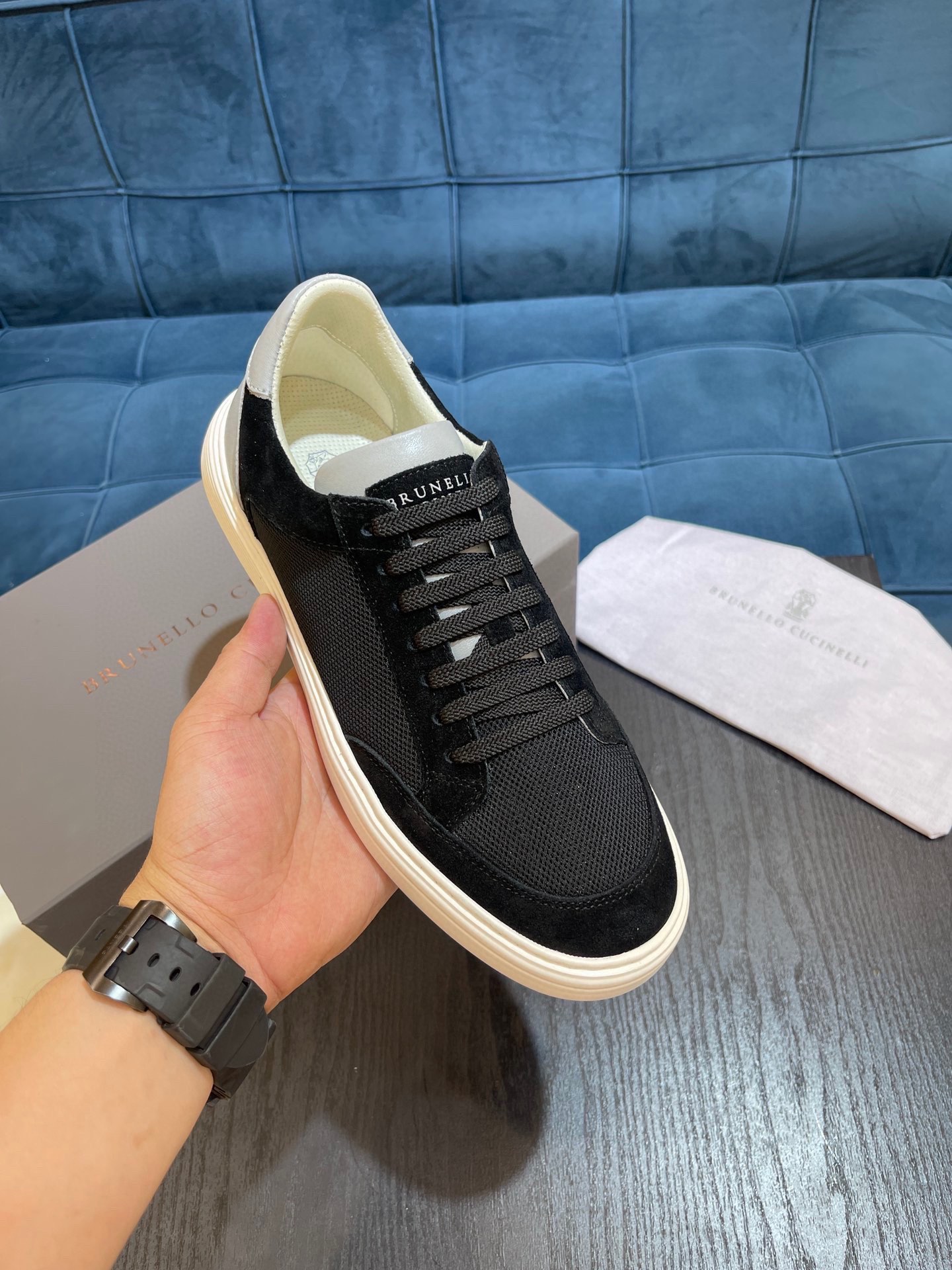 Brunello Cucinelli Primavera/Verano Nuevo Bloqueo de Color Tablero Deportivo Zapatos de Hombre ¡Este