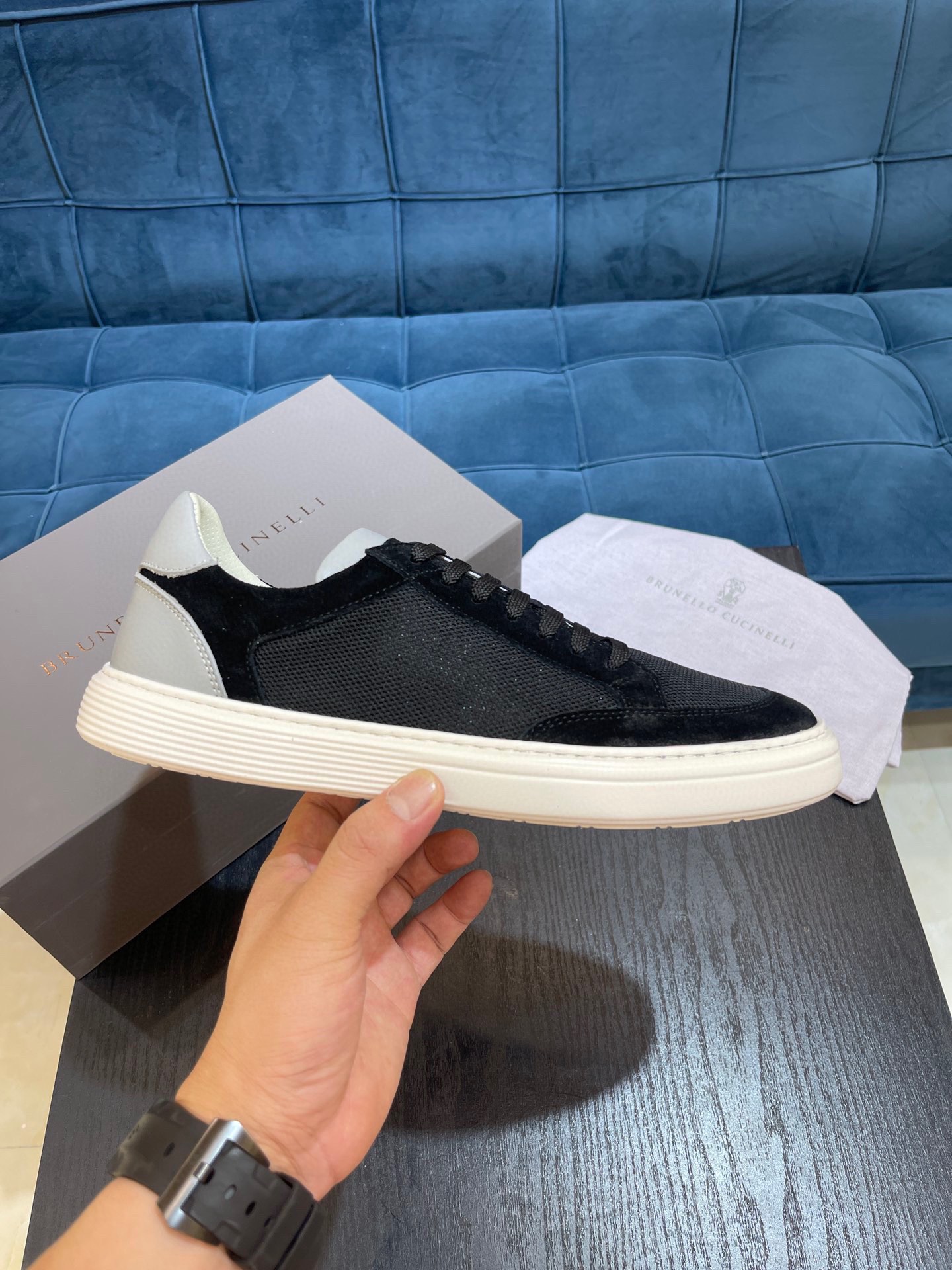 Brunello Cucinelli Primavera/Verano Nuevo Bloqueo de Color Tablero Deportivo Zapatos de Hombre ¡Este