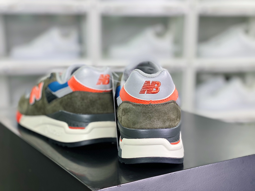 M998 Made in USA high-end American bloodline series classic retro casual sports jogging shoes ”olive green blue orange” M998JC3