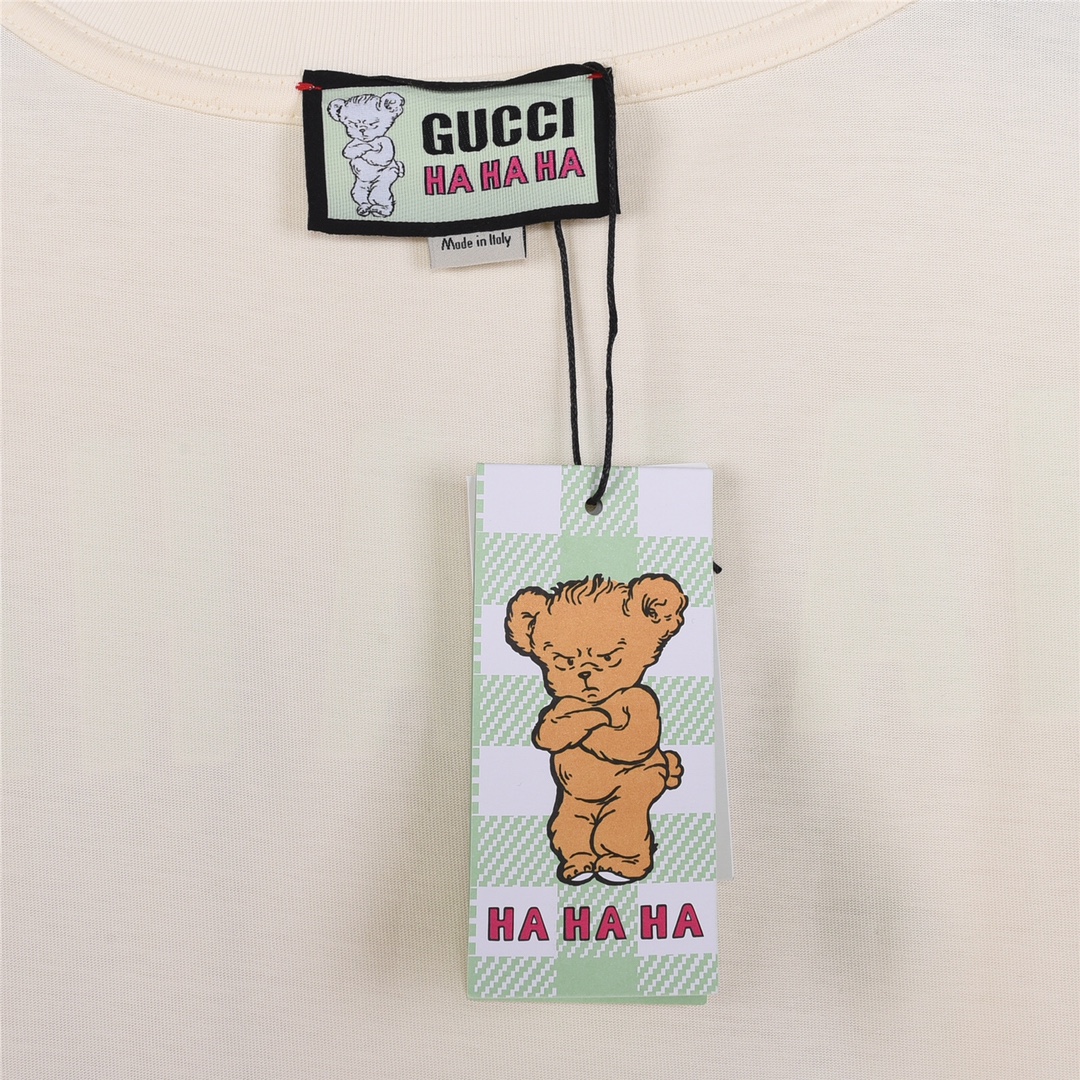 上新160 高端品质 Gucci @haha ha古驰联名限定字母logo圆领短袖