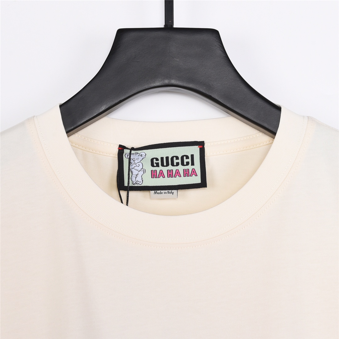 上新170 高端品质 Gucci @haha ha古驰联名限定字母logo圆领短袖