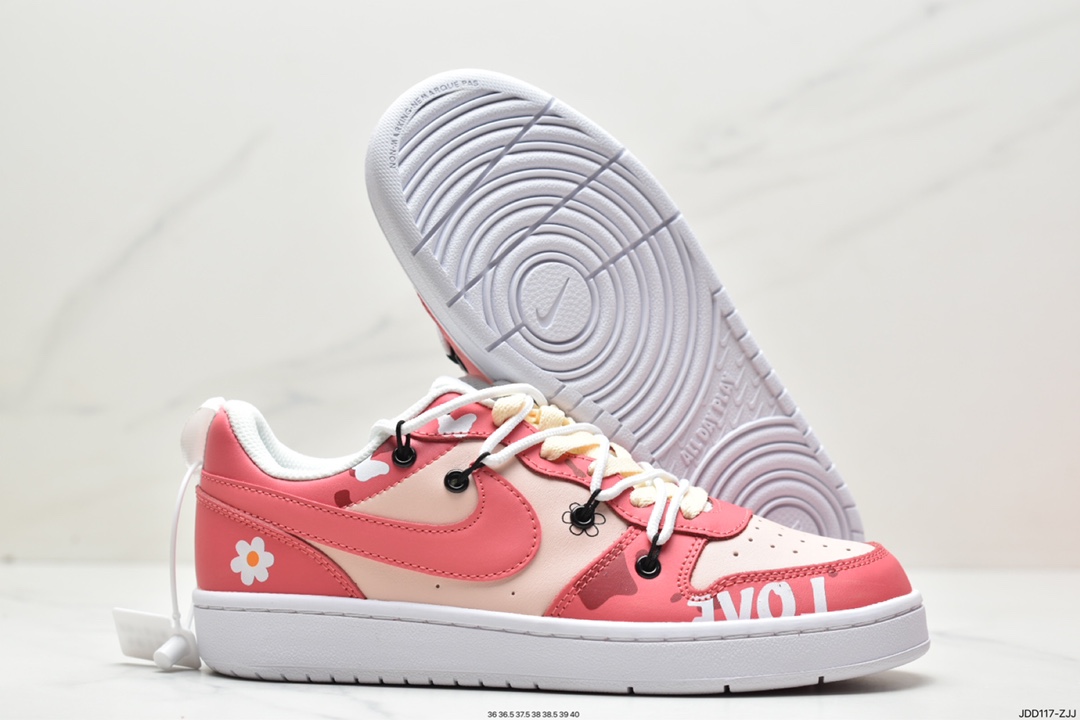 120 耐克NK Court Borough Low 2 （GS）低帮百搭透气休闲运动板鞋BQ5448-115