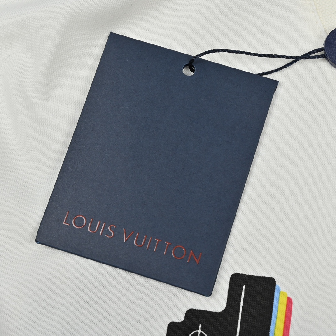 Louis Vuitton 23ss 新款爵士奏乐图案短袖搭配32s双纱1×1螺纹