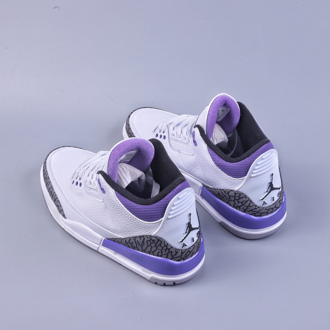 R version Air Jordan AJ3 Retro white purple CT8532-105