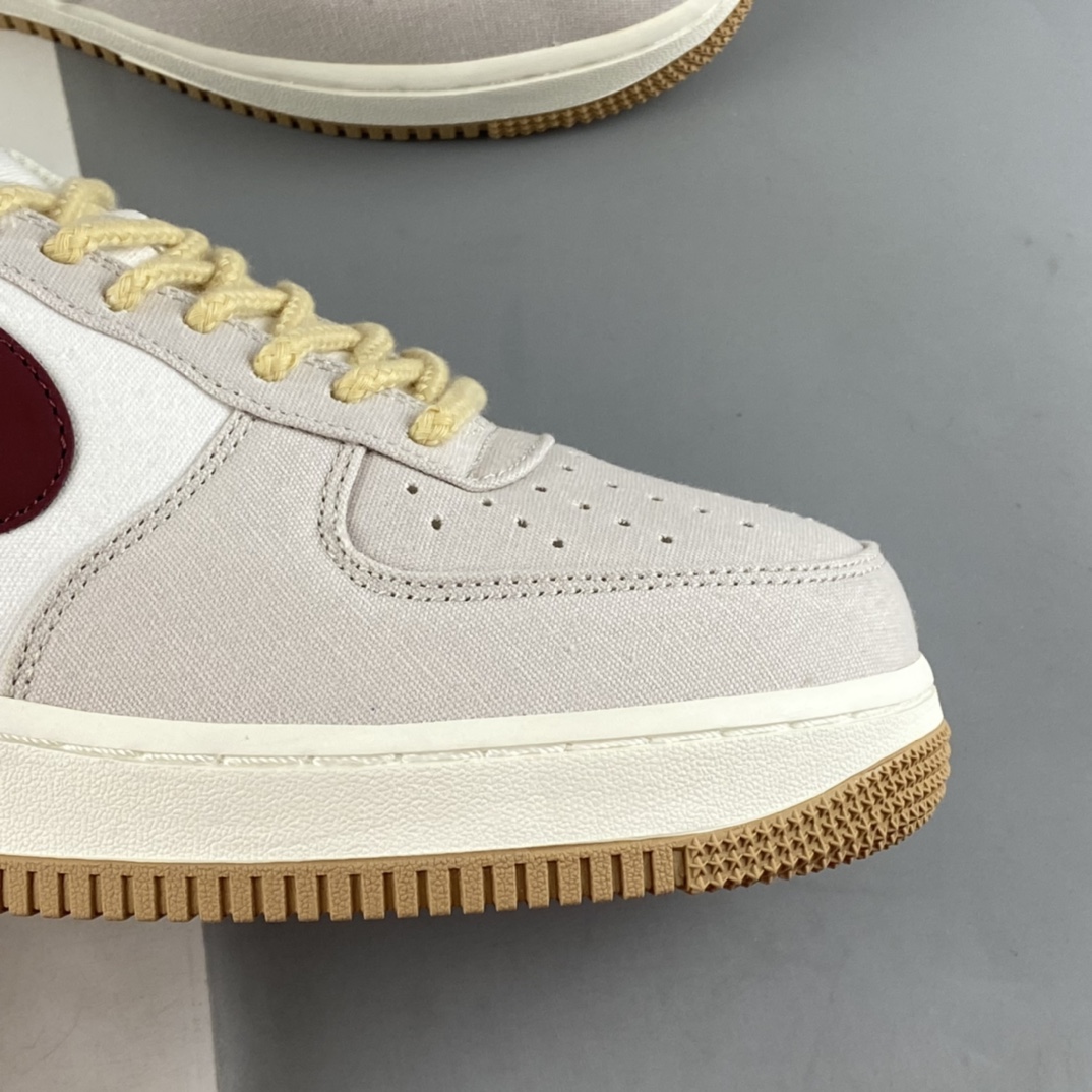 P200 Nike Air Force 1'07 Low 米红色 布面空军一号休闲板鞋 DG2296-019