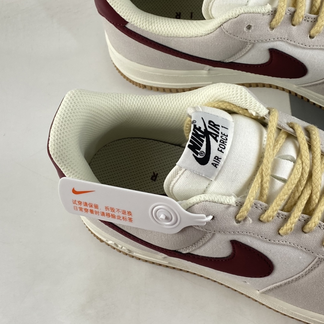 P200 Nike Air Force 1'07 Low 米红色 布面空军一号休闲板鞋 DG2296-019
