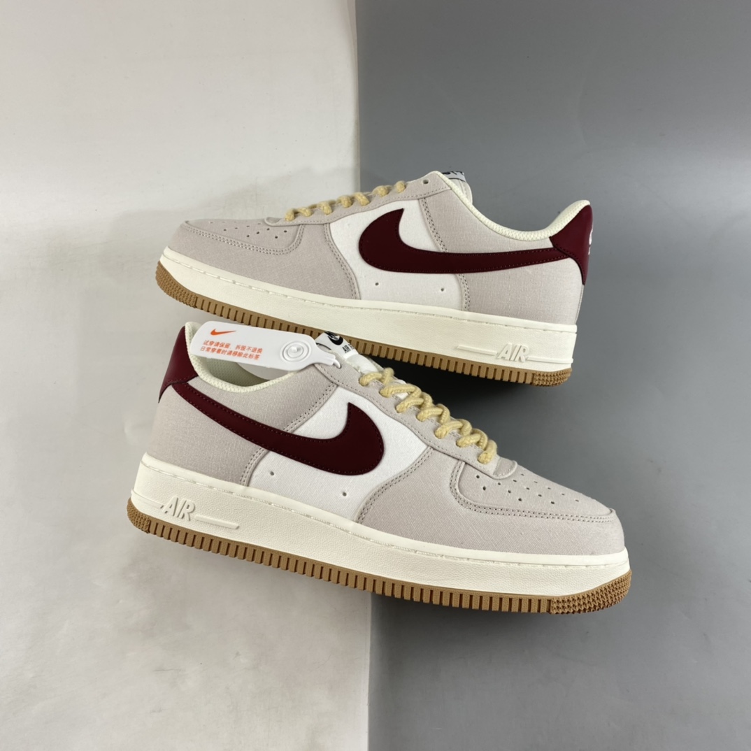 P200 Nike Air Force 1'07 Low 米红色 布面空军一号休闲板鞋 DG2296-019