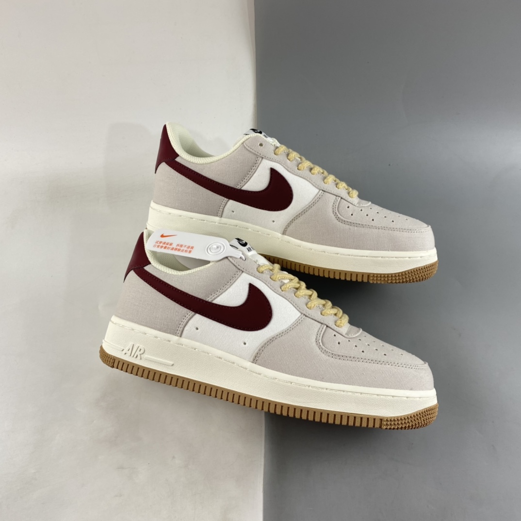 P200 Nike Air Force 1'07 Low 米红色 布面空军一号休闲板鞋 DG2296-019