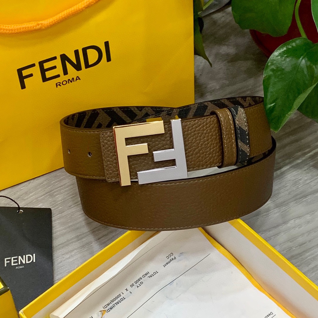 FENDI芬迪专柜同款双环正反用腰带