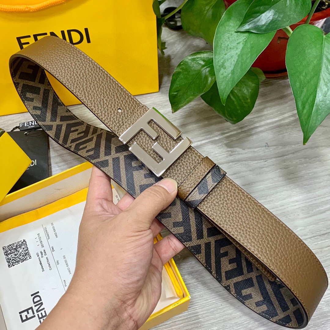 FENDI芬迪专柜同款双环正反用腰带