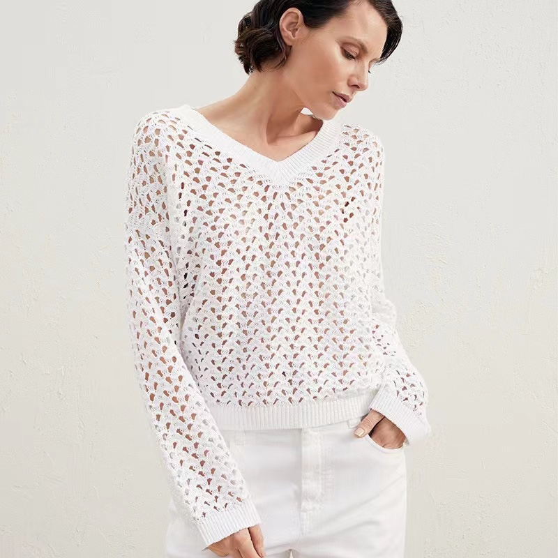 Brunello Cucinelli Shimmering Mesh Knit Top in Cotton, Linen, and Silk 7 i1676088842 5036 0