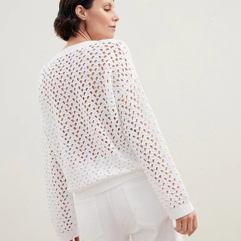 Brunello Cucinelli Shimmering Mesh Knit Top in Cotton, Linen, and Silk 8 i1676088842 7802 2
