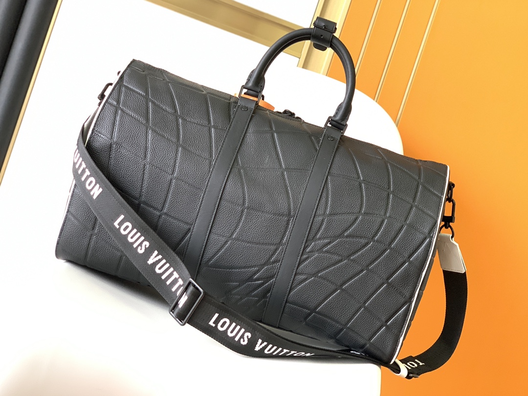 M21382 Black Full-Leather Travel Bag Series - Bag 3