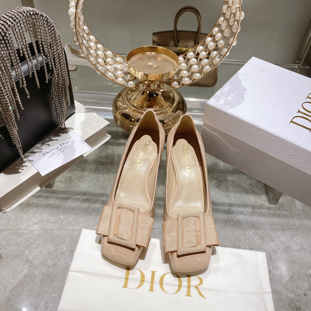 Dior Sandals Single Layer Shoes Black Genuine Leather Sheepskin Spring Collection