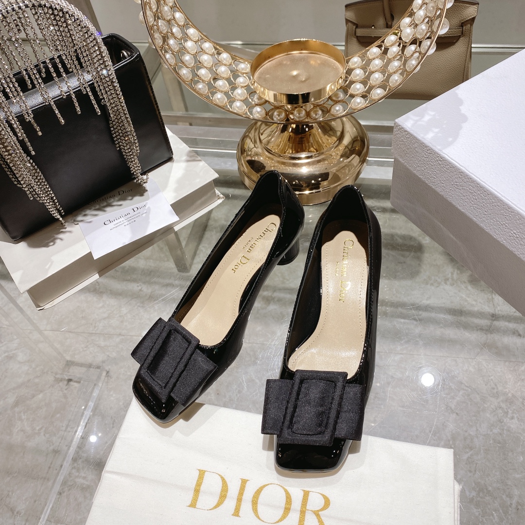 Dior Buy
 Sandals Single Layer Shoes Black Genuine Leather Sheepskin Spring Collection