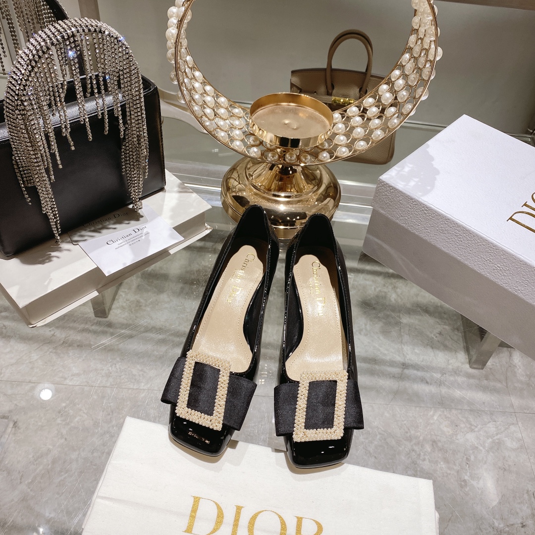 Buying Replica
 Dior Sandals Single Layer Shoes Black Genuine Leather Sheepskin Spring Collection