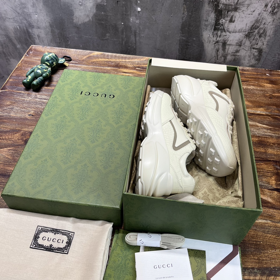 Gucci 2022新配色 莞产 代购渠道版本 Gucci Rhyton Vintage Trainer Sneaker