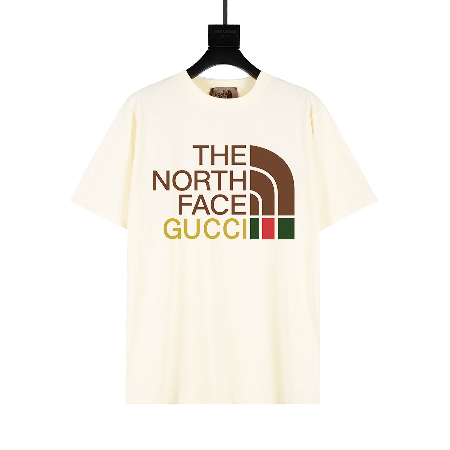 Versión alta 20ss principios de primavera nuevo GUCCI x TNF 21ss North Face colaboración beige manga corta. C…