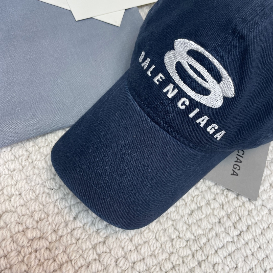 발렌시아가 더블 링 자수 베이스볼 모자 상세 이미지 5