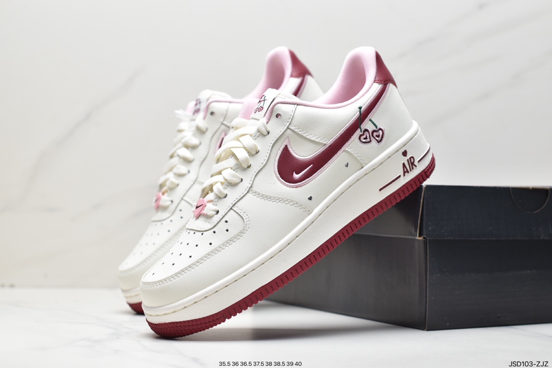 200 情人节白粉红耐克 Nike Air Force 1 Low 小勾 空军一号低帮百搭休闲运动板鞋FD4616-161