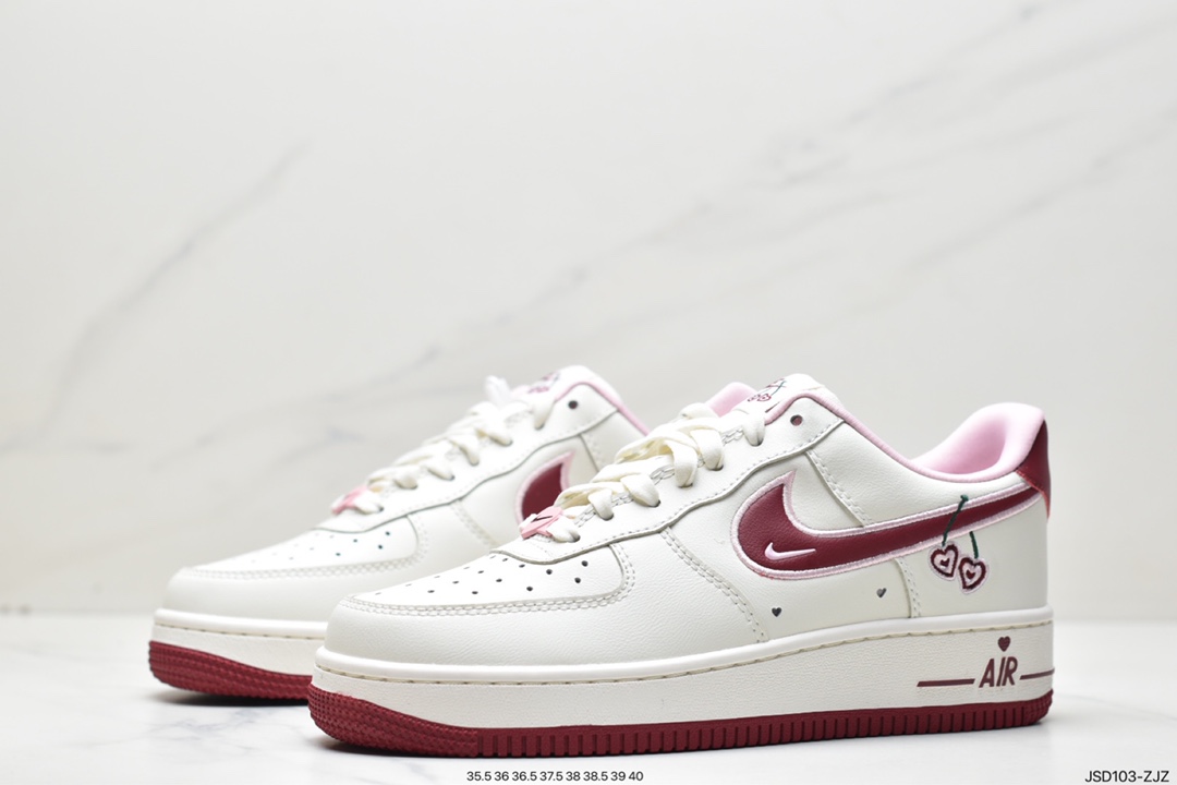 200 情人节白粉红耐克 Nike Air Force 1 Low 小勾 空军一号低帮百搭休闲运动板鞋FD4616-161