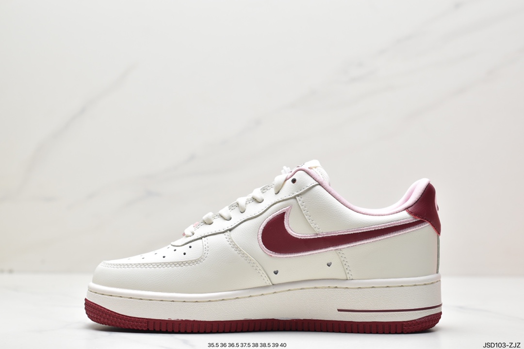 200 情人节白粉红耐克 Nike Air Force 1 Low 小勾 空军一号低帮百搭休闲运动板鞋FD4616-161