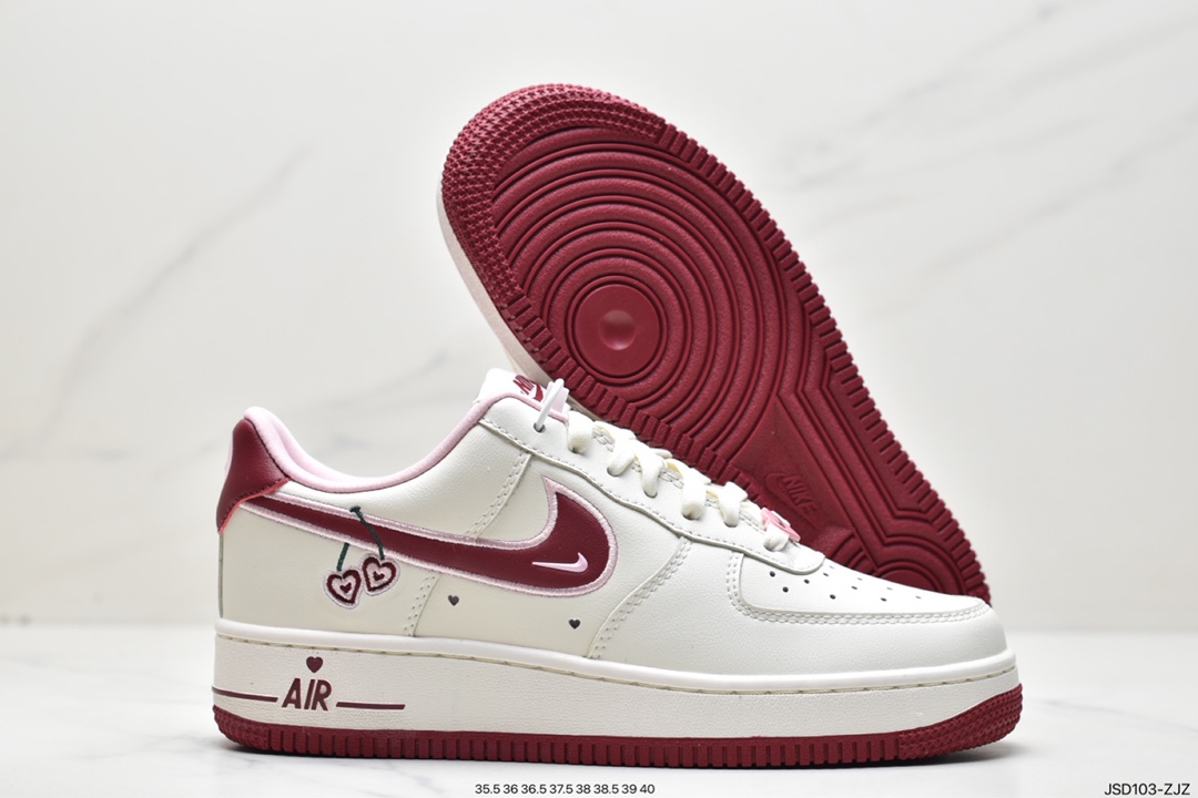 200 情人节白粉红耐克 Nike Air Force 1 Low 小勾 空军一号低帮百搭休闲运动板鞋FD4616-161