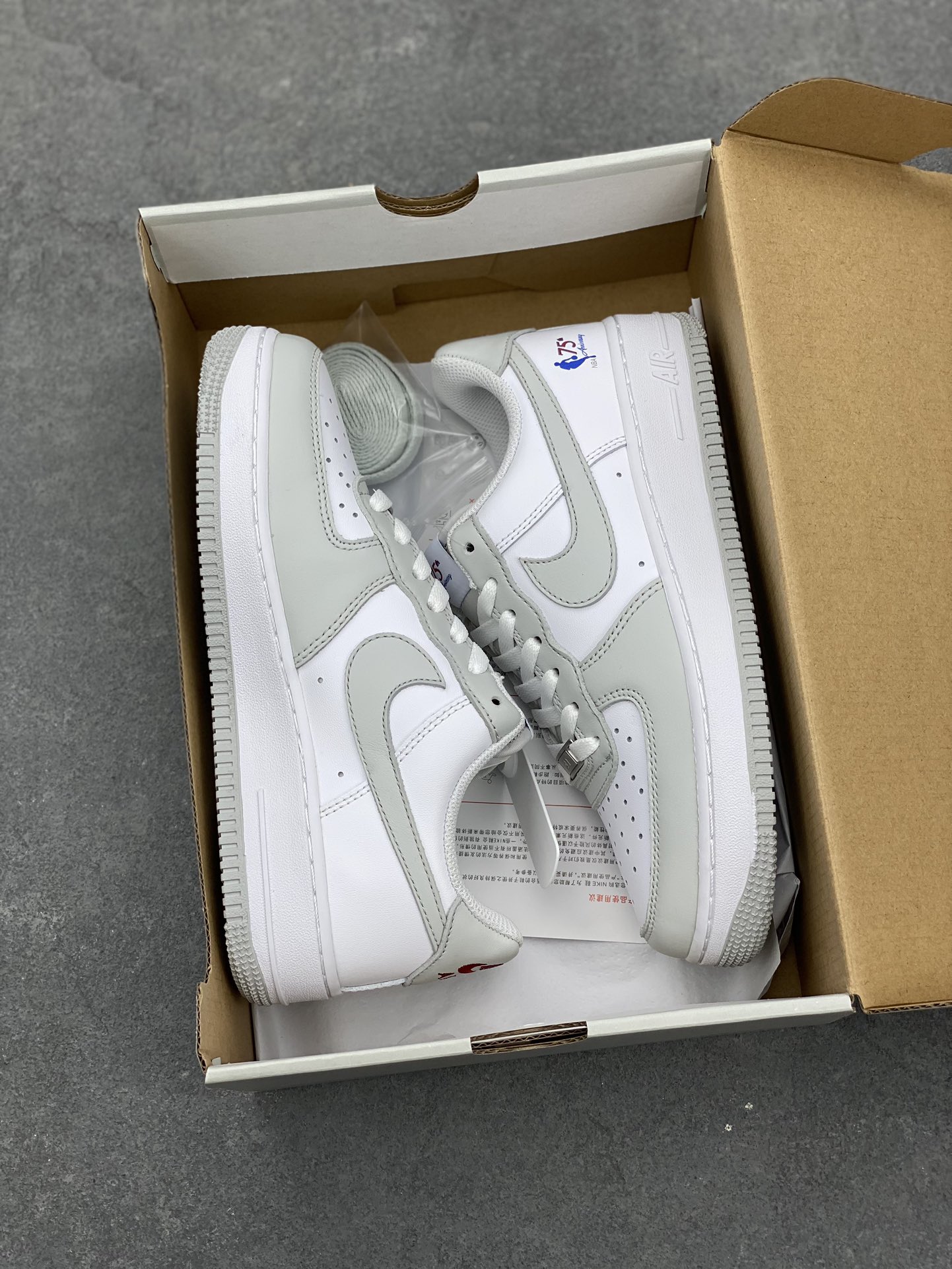 Nike Air Force 1 NBA 75th Anniversary Edition - Gray and White Sneakers 10 i1676144014 3513 8