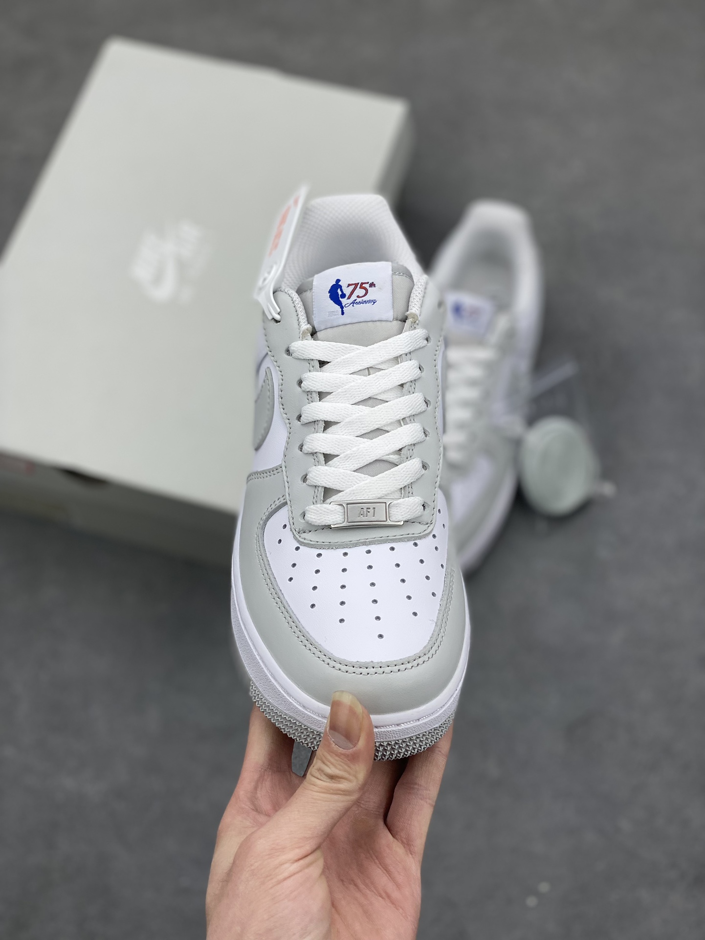 Nike Air Force 1 NBA 75th Anniversary Edition - Gray and White Sneakers 3 i1676144014 5051 1